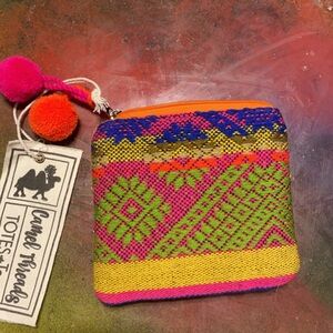 Pink and Orange Geometric coin purse